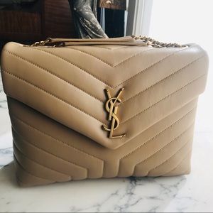 New Saint Laurent LouLou Medium Bag Beige/Gold